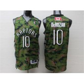 Toronto Raptors 10 DeMar DeRozan Camo Canada Flag Swingman Men Jersey