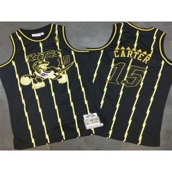 Toronto Raptors 15 Vince Carter Black Gold 1998-99 M&N Swingman Men Jersey