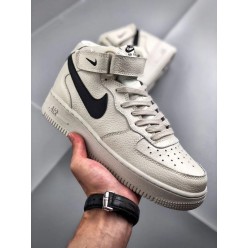 NIKE AIR FORCE 1 MID RICE WHITE BLACK 315123-047