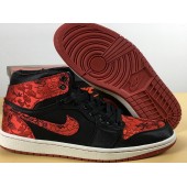 AIR JORDAN 1 HI DRAGON BLACK EMBROIDERY BRED WHITE AQ0818-696