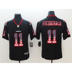 Arizona Cardinals 11 Larry Fitzgerald Black USA Flag Fashion Color Rush Limited Nike NFL Men Jersey