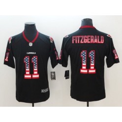 Arizona Cardinals 11 Larry Fitzgerald Black USA Flag Fashion Color Rush Limited Nike NFL Men Jersey