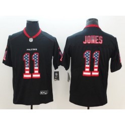 Atlanta Falcons 11 Julio Jones Black USA Flag Fashion Color Rush Limited Nike NFL Men Jersey