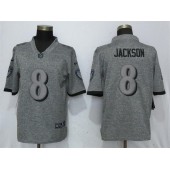 Baltimore Ravens 8 LaMar Jackson Gray Gridiron Gray Vapor Untouchable Limited Nike NFL Men Jersey
