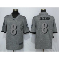Baltimore Ravens 8 LaMar Jackson Gray Gridiron Gray Vapor Untouchable Limited Nike NFL Men Jersey