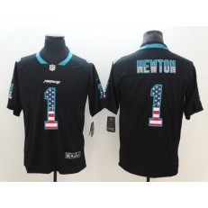 Carolina Panthers 1 Cam Newton Black USA Flag Fashion Color Rush Limited Nike NFL Men Jersey