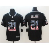 Dallas Cowboys 21 Ezekiel Elliott Black USA Flag Fashion Color Rush Limited Nike NFL Men Jersey