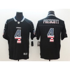 Dallas Cowboys 4 Dak Prescott Black USA Flag Fashion Color Rush Limited Nike NFL Men Jersey