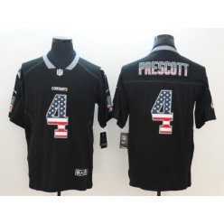 Dallas Cowboys 4 Dak Prescott Black USA Flag Fashion Color Rush Limited Nike NFL Men Jersey
