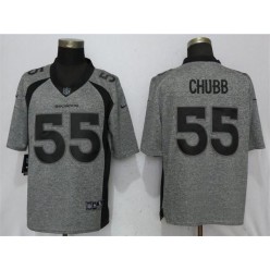 Denver Broncos 55 Bradley Chubb Gray Gridiron Gray Vapor Untouchable Limited Nike NFL Men Jersey