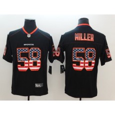 Denver Broncos 58 Von Miller Black USA Flag Fashion Color Rush Limited Nike NFL Men Jersey