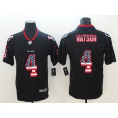 Houston Texans 4 Deshaun Watson Black USA Flag Fashion Color Rush Limited Nike NFL Men Jersey