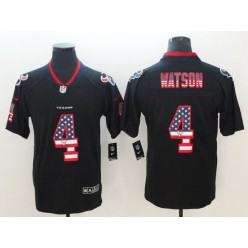 Houston Texans 4 Deshaun Watson Black USA Flag Fashion Color Rush Limited Nike NFL Men Jersey