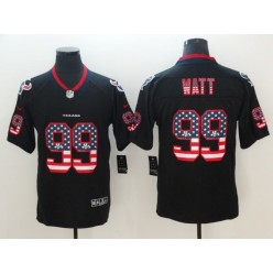 Houston Texans 99 Watt Black USA Flag Fashion Color Rush Limited Nike NFL Men Jersey