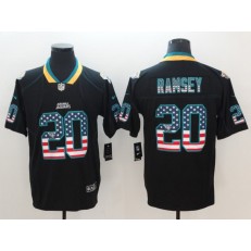 Jacksonville Jaguars 20 Jalen Ramsey Black USA Flag Fashion Color Rush Limited Nike NFL Men Jersey