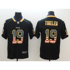 Minnesota Vikings 19 Adam Thielen Black USA Flag Fashion Color Rush Limited Nike NFL Men Jersey