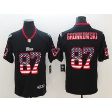 New England Patriots 87 Rob Gronkowski Black USA Flag Fashion Color Rush Limited Nike NFL Men Jersey