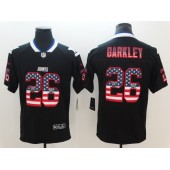 New York Giants 26 Saquon Barkley Black USA Flag Fashion Color Rush Limited Nike NFL Men Jersey