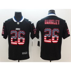 New York Giants 26 Saquon Barkley Black USA Flag Fashion Color Rush Limited Nike NFL Men Jersey