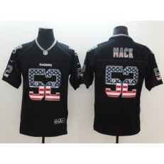 Oakland Raiders 52 Khalil Mack Black USA Flag Fashion Color Rush Limited Nike NFL Men Jersey