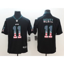 Philadelphia Eagles 11 Carson Wentz Black USA Flag Fashion Color Rush Limited Nike NFL Men Jersey
