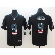 Philadelphia Eagles 9 Nick Foles Black USA Flag Fashion Color Rush Limited Nike NFL Men Jersey