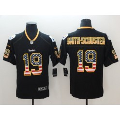 Pittsburgh Steelers 19 JuJu Smith-Schuster Black USA Flag Color Rush Limited Nike NFL Men Jersey