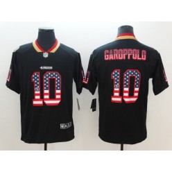 San Francisco 49ers 10 Jimmy Garoppolo Black USA Flag Fashion Color Rush Limited Nike NFL Men Jersey
