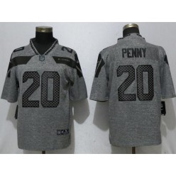 Seattle Seahawks 20 Rashaad Penny Gray Gridiron Gray Vapor Untouchable Limited Nike NFL Men Jersey