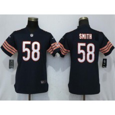 Women Nike Chicago Bears 58 Roquan Smith Navy Vapor Untouchable Limited NFL Jersey