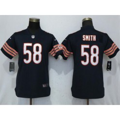 Women Nike Chicago Bears 58 Roquan Smith Navy Vapor Untouchable Limited NFL Jersey