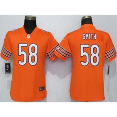 Women Nike Chicago Bears 58 Roquan Smith Orange Vapor Untouchable Limited NFL Jersey
