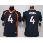 Women Nike Denver Broncos 4 Case Keenum Navy Vapor Untouchable Limited NFL Jersey