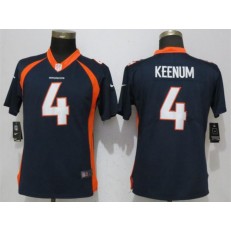 Women Nike Denver Broncos 4 Case Keenum Navy Vapor Untouchable Limited NFL Jersey