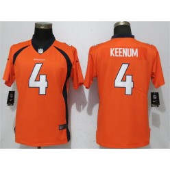 Women Nike Denver Broncos 4 Case Keenum Orange Vapor Untouchable Limited NFL Jersey