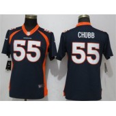 Women Nike Denver Broncos 55 Bradley Chubb Navy Vapor Untouchable Limited NFL Jersey