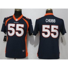 Women Nike Denver Broncos 55 Bradley Chubb Navy Vapor Untouchable Limited NFL Jersey