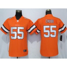 Women Nike Denver Broncos 55 Bradley Chubb Orange Color Rush Limited NFL Jersey