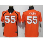 Women Nike Denver Broncos 55 Bradley Chubb Orange Vapor Untouchable Limited NFL Jersey
