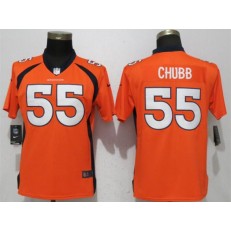 Women Nike Denver Broncos 55 Bradley Chubb Orange Vapor Untouchable Limited NFL Jersey