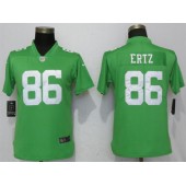 Women Nike Philadelphia Eagles 86 Zach Ertz Green Throwback Vapor Untouchable Limited NFL Jersey