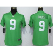 Women Nike Philadelphia Eagles 9 Nick Foles Green Throwback Vapor Untouchable Limited NFL Jersey