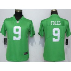 Women Nike Philadelphia Eagles 9 Nick Foles Green Throwback Vapor Untouchable Limited NFL Jersey