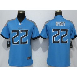 Women Nike Tennessee Titans 22 Derrick Henry Light Blue 2018 Vapor Untouchable Limited Jersey