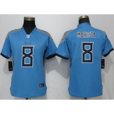 Women Nike Tennessee Titans 8 Marcus Mariota Light Blue 2018 Vapor Untouchable Limited Jersey