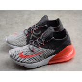 NIKE AIR MAX 270 FLYKNIT BLACK GREY ORANGE WHITE AO1023-202