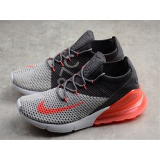 NIKE AIR MAX 270 FLYKNIT BLACK GREY ORANGE WHITE AO1023-202