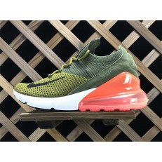 NIKE AIR MAX 270 FLYKNIT OLIVE FLAK ARMY GREEN BLACK ORANGE WHITE AO1023-003