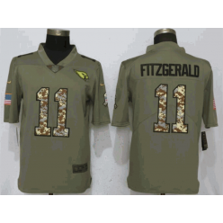 Arizona Cardinals 11 Larry Fitzgerald Olive Camo Salute To Service Limited Nike NFL Men Jersey