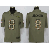 Baltimore Ravens 8 Lamar Jackson Olive Camo Salute To Service Limited Nike NFL Men Jersey